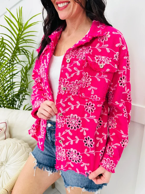 Boldly Blossomed Jacket In Hot Pink Tough Women's Military - inspired Tough Women's Military - inspired Boldly Blossomed Jacket In Hot Pink Tough Women's Military - inspired Tough Women's Military - inspired