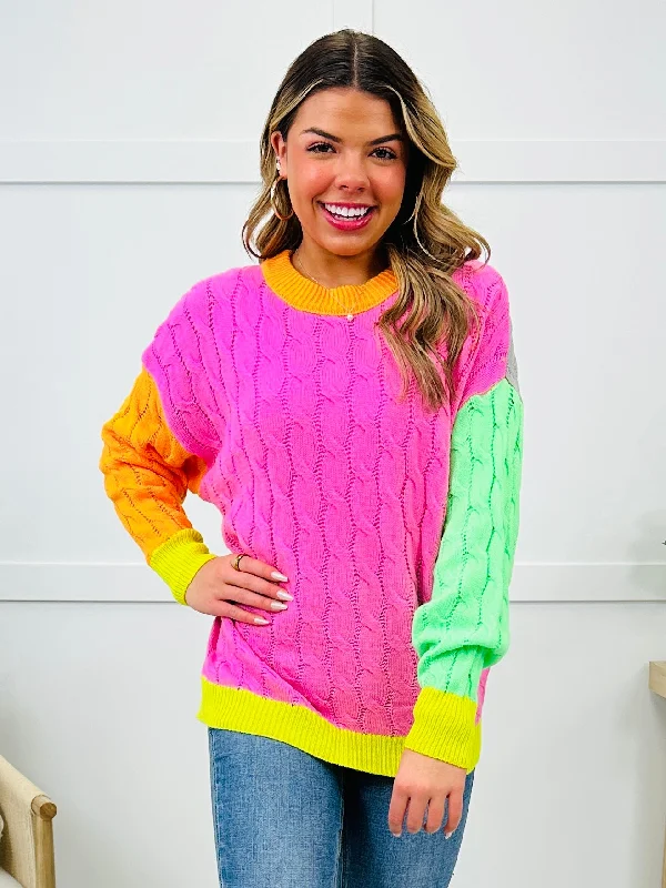 Rainbow Ripple Sweater Classic Women's Pin - striped