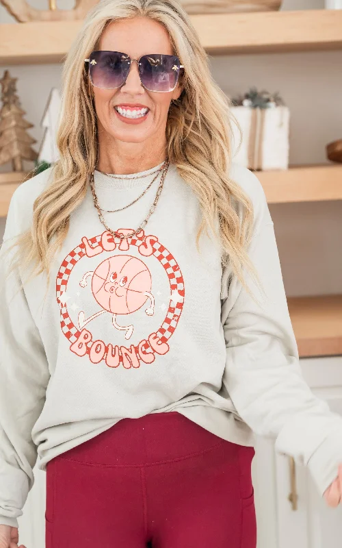 Let's Bounce Basketball Crewneck Sweatshirt** Dynamic Women's High - energy Dynamic Women's High - energy
