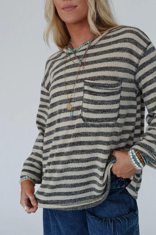 The Nest Endless Love Striped Top - Charcoal Rugged Women's Outdoor  Rugged Women's Outdoor 