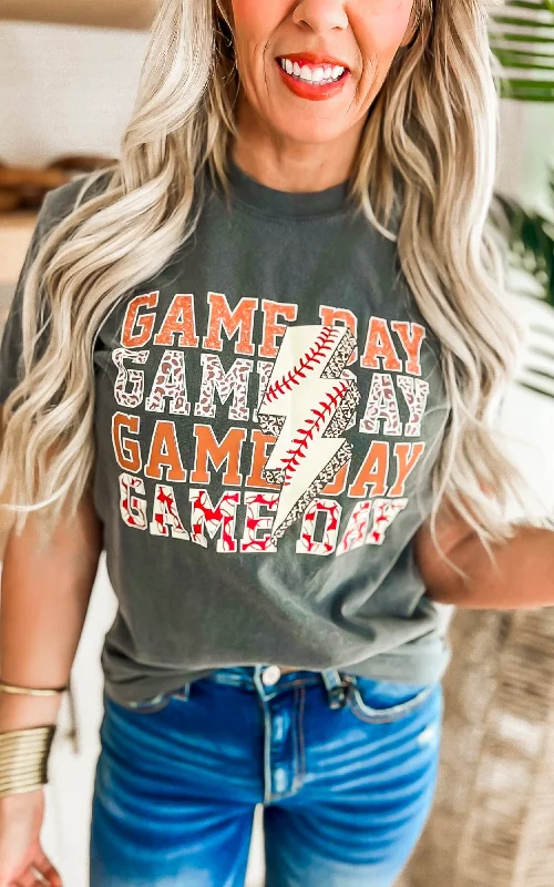 Softball Game Day Garment Dyed Graphic T-shirt Monochromatic Office Style Monochromatic Office Style Softball Game Day Garment Dyed Graphic T-shirt Monochromatic Office Style Monochromatic Office Style