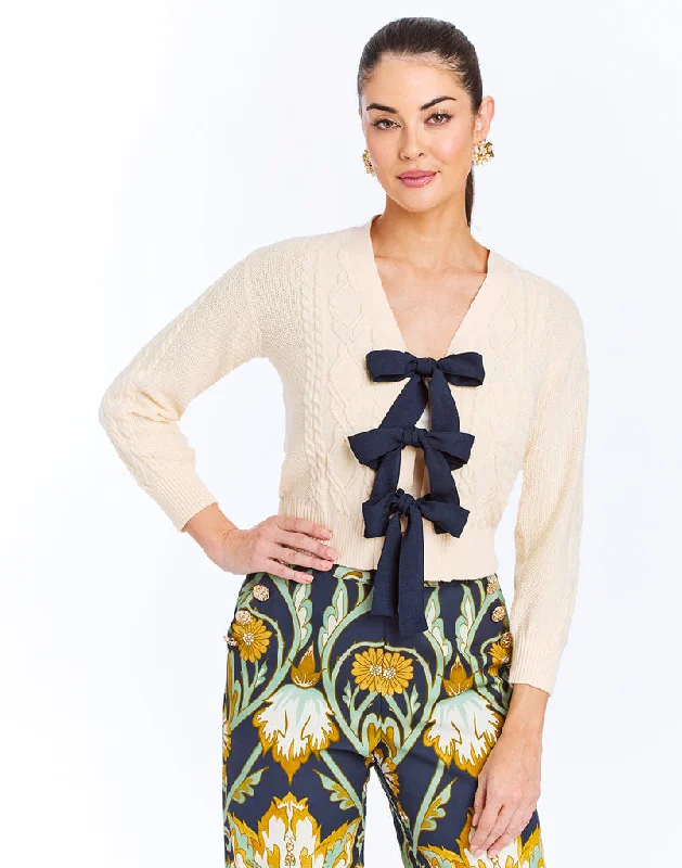 Brigitta Bow Cardigan Sweater Confident Women's High - fashion