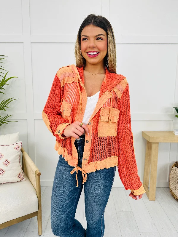 Mesh And Mingle Top In Coral Orange performance
