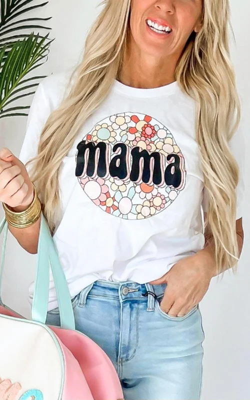 Mom Floral Circle Graphic T-shirt Business Business