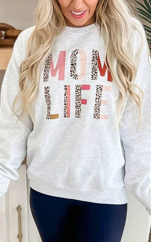MOM LIFE Graphic Crewneck Sweatshirt Women Women