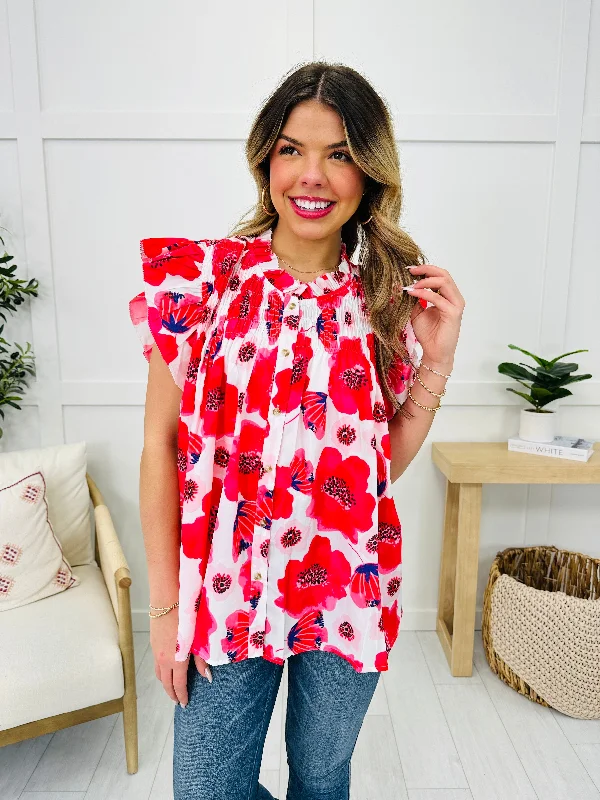 Blooming Beauty Top Classic Women's Pin - striped Classic Women's Pin - striped