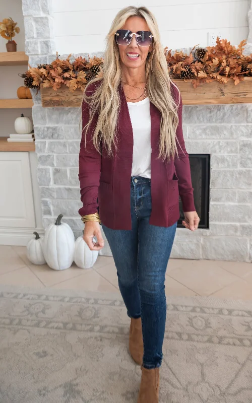 Our Favorite Boyfriend Cardigan - Burgundy Artistic Women's Avant - Artistic Women's Avant - Our Favorite Boyfriend Cardigan - Burgundy Artistic Women's Avant - Artistic Women's Avant -