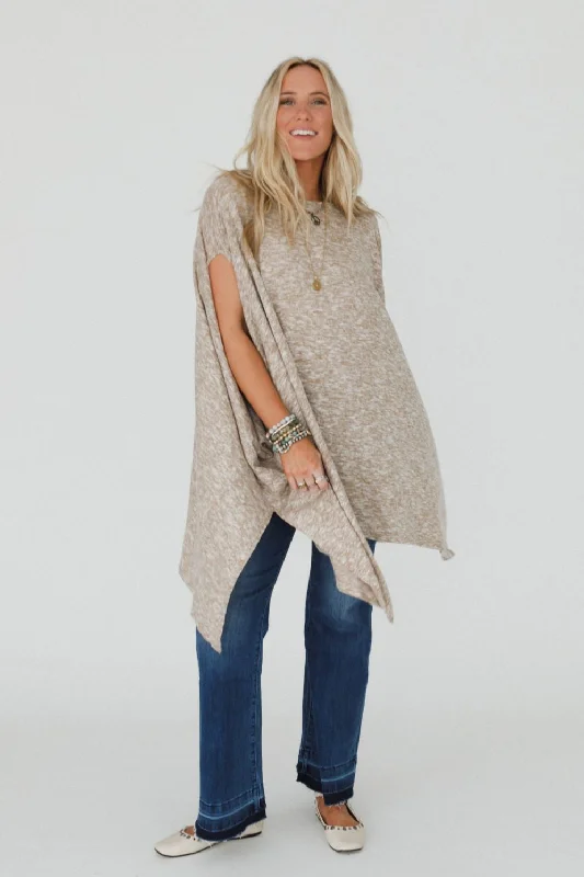 The Nest The Wren Two Tone Tunic - Taupe Traditional Women's 