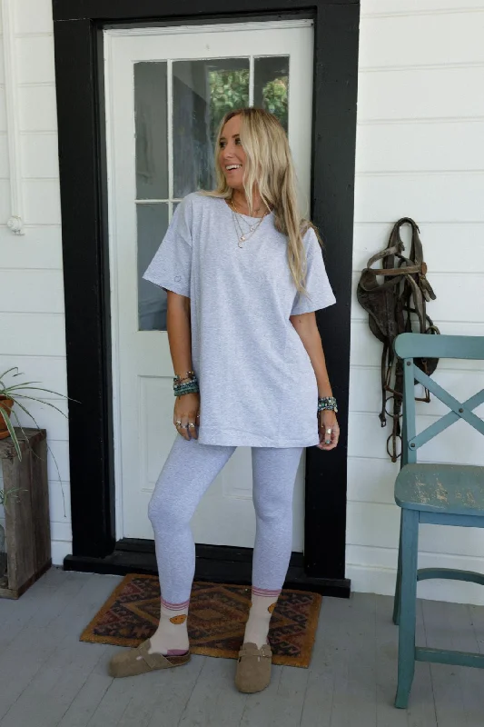 Maren Tee And Legging Set - Heather Gray Bold Women's Animal Print