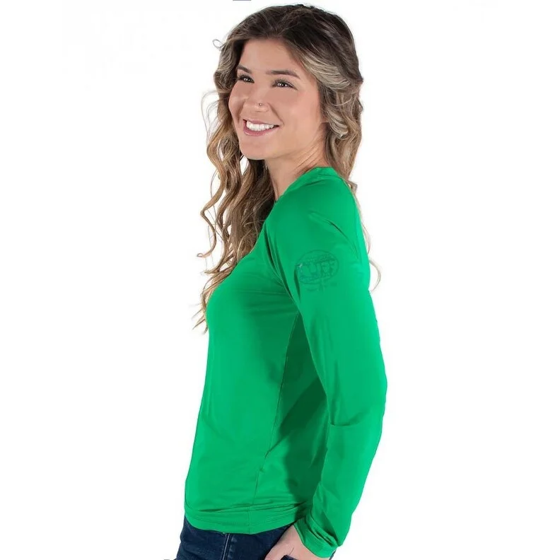 Cowgirl Tuff Western Shirt Womens Breathe L/S Tee Money Green 100494 Elegant Women's Formal Cowgirl Tuff Western Shirt Womens Breathe L/S Tee Money Green 100494 Elegant Women's Formal