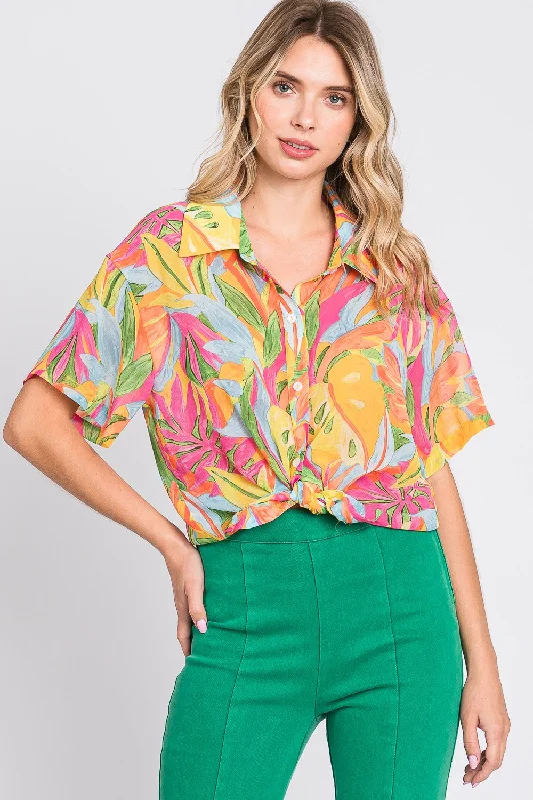 Natural Leaf Print Button Up Blouse - Final Sale Luxurious Women's High - end Luxurious Women's High - end Natural Leaf Print Button Up Blouse - Final Sale Luxurious Women's High - end Luxurious Women's High - end