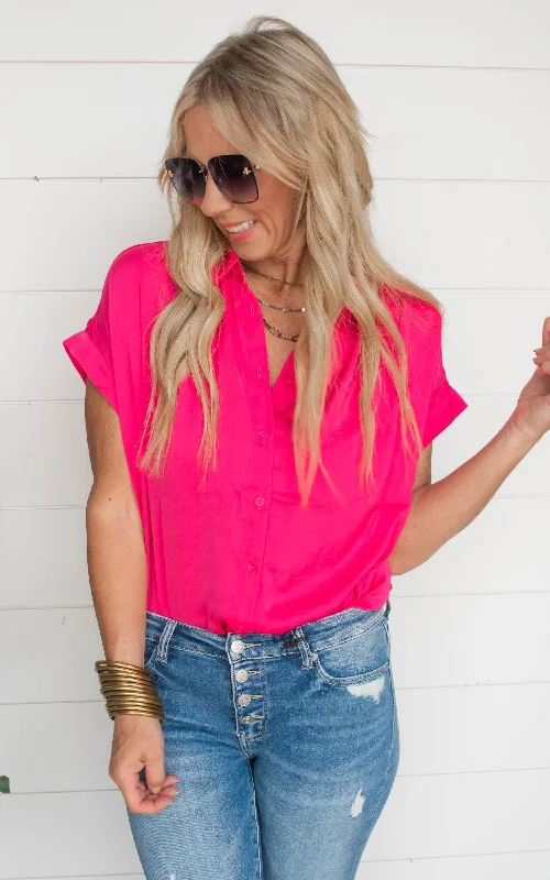 Prove Them Wrong Short Sleeve Button Up Top - Final Sale Athletic Women's Athletic Women's Prove Them Wrong Short Sleeve Button Up Top - Final Sale Athletic Women's Athletic Women's