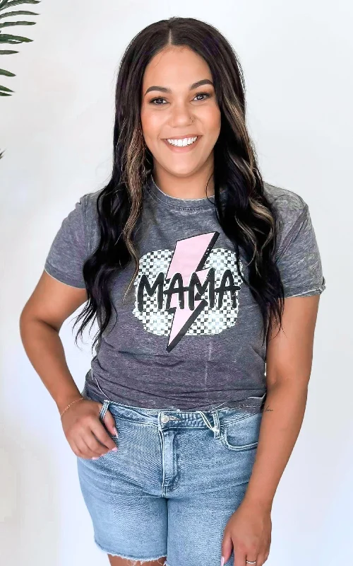 Dark Smoke Mama Lighting Graphic T-shirt.** Sleek Women's  Sleek Women's 
