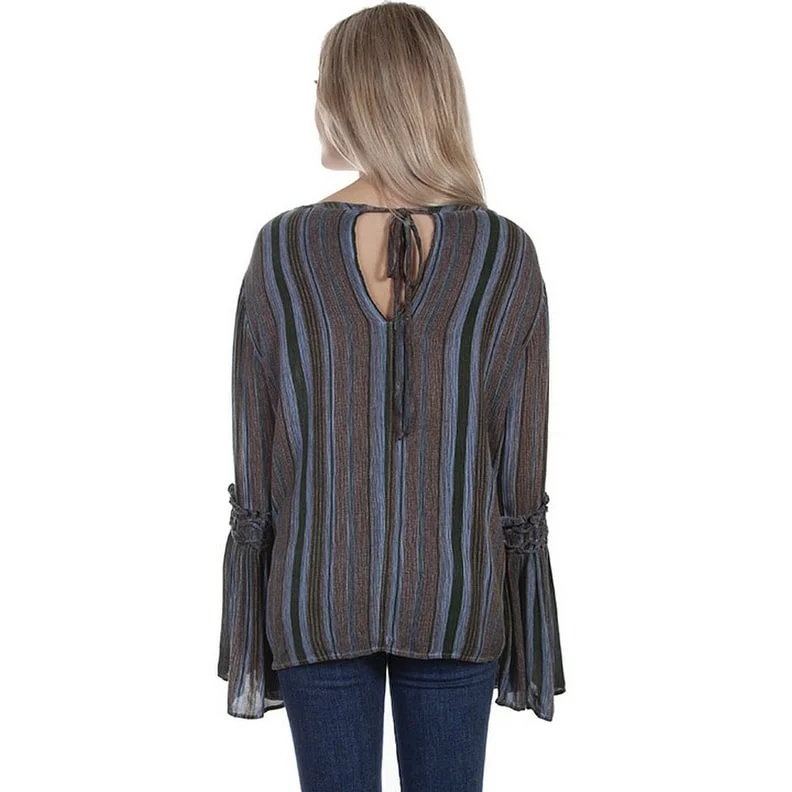 Scully Western Shirt Womens L/S Stripe Blouse Dark Blue F0_HC615 Artistic Women's Avant - Scully Western Shirt Womens L/S Stripe Blouse Dark Blue F0_HC615 Artistic Women's Avant -