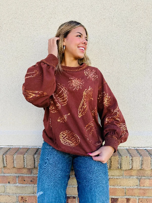 Gather With Grateful Hearts Pullover Preppy Women's College