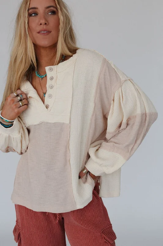 Cozy Oasis Multi Color Top - Cream Stylish Women's Tropical  Stylish Women's Tropical 