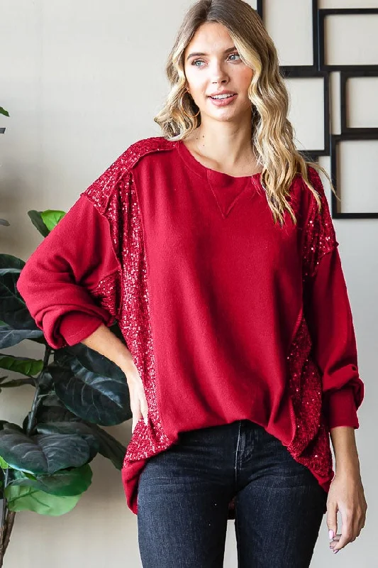 Curvy Girl Red Sequin Pullover Top** - Final Sale Traditional Women's Traditional Women's Curvy Girl Red Sequin Pullover Top** - Final Sale Traditional Women's Traditional Women's