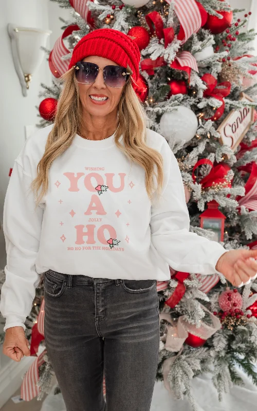 Wishing You a Jolly Ho Crewneck Sweatshirt** Trendy Women's Oversized Trendy Women's Oversized Wishing You a Jolly Ho Crewneck Sweatshirt** Trendy Women's Oversized Trendy Women's Oversized