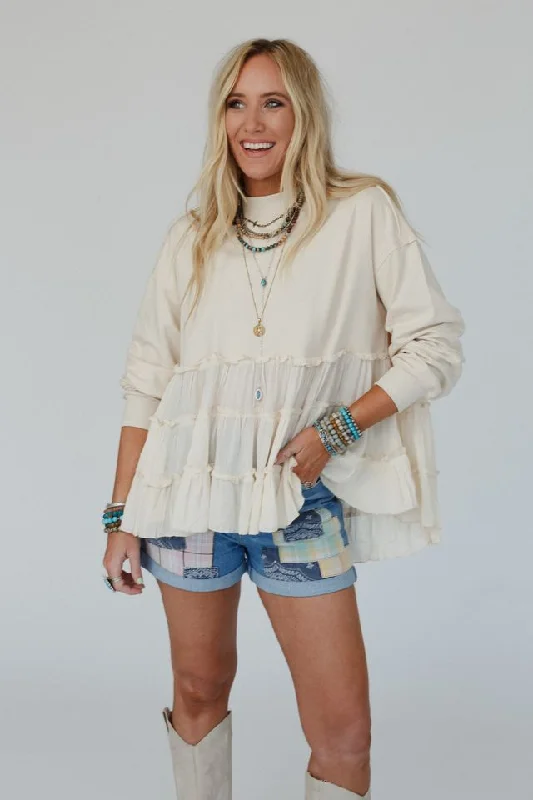 Madeira Tiered Babydoll Top - Beige Edgy Women's Punk Edgy Women's Punk