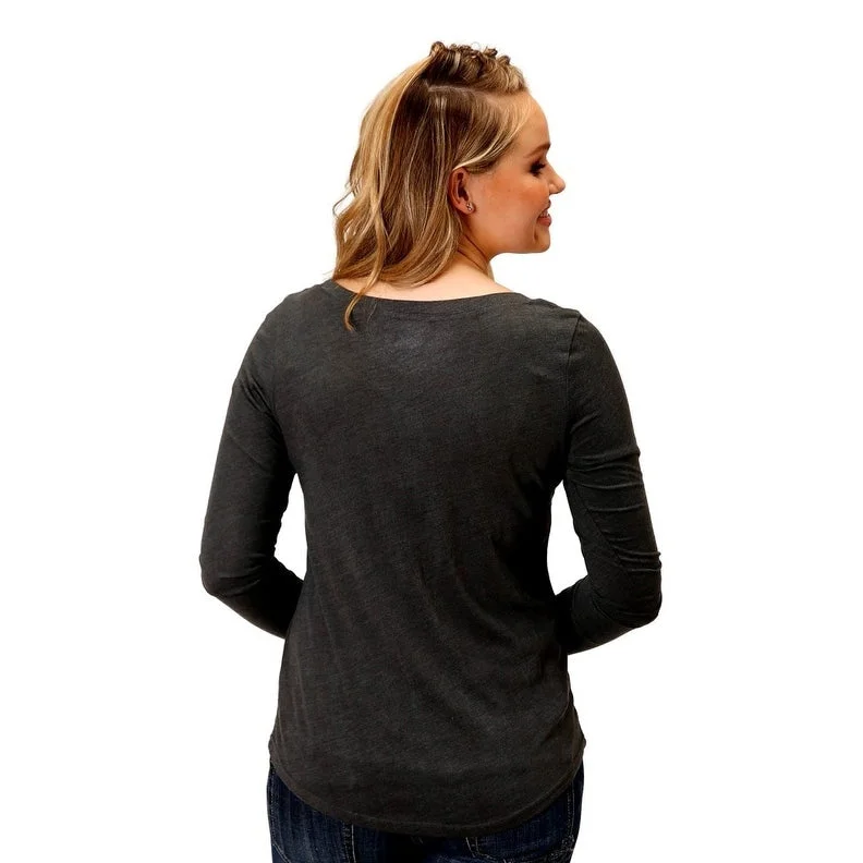 Roper Western Shirt Womens Scoop Neck Printed L/S 03-038-0513-6113 GY European