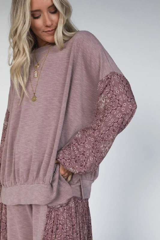 The Nest Cozy Haven Top - Mauve Mauve Feminine Women's Style 