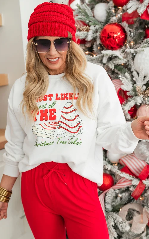 Most Likely to Eat All the Christmas Cakes Crewneck Sweatshirt** Cozy Women's Winter Cozy Women's Winter Most Likely to Eat All the Christmas Cakes Crewneck Sweatshirt** Cozy Women's Winter Cozy Women's Winter