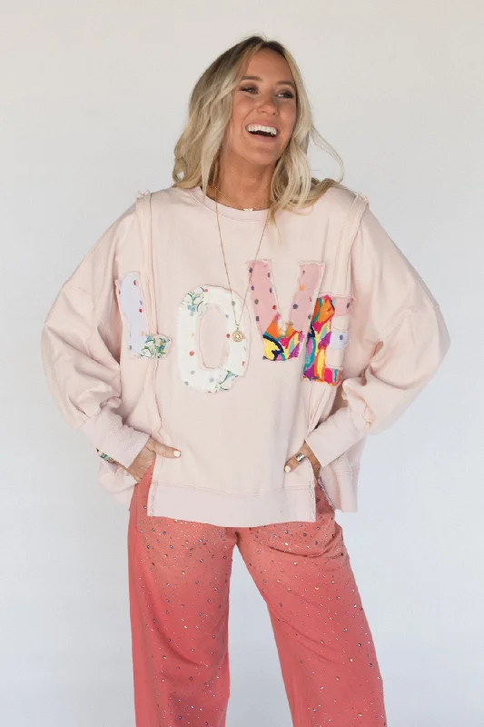 The Love Patch Pullover - Blush Casual Women's Japanese 