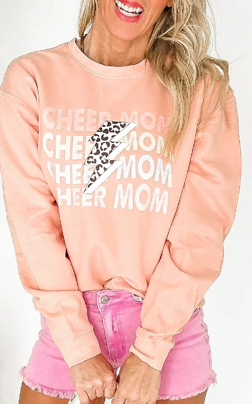 Peach Lightning Cheer Lightweight Crewneck Sweatshirt | Comfort Colors* Traditional Women's Traditional Women's Peach Lightning Cheer Lightweight Crewneck Sweatshirt | Comfort Colors* Traditional Women's Traditional Women's