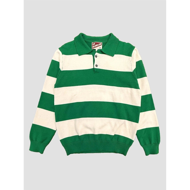 Striped Polo Sweater AAB545 Sporty Women's Athleisure 