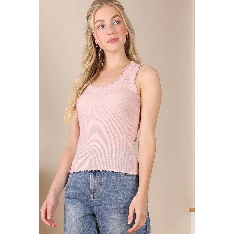 Sl Ruffled Rib Pullover Top Elegant Women's  Elegant Women's 