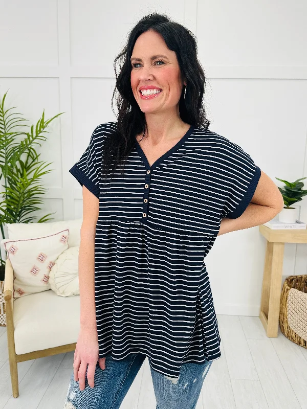 Sail Away Stripes Top Casual Women's Japanese 