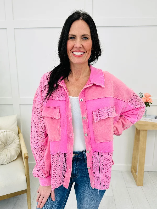 Lace Escape Shacket Sophisticated Women's Tailored