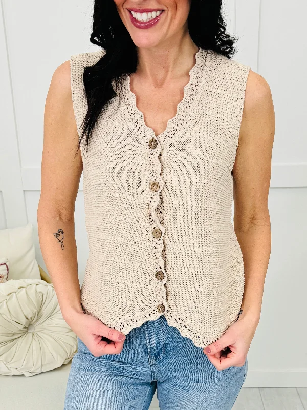 Totally Buttoned Tank Top In Oatmeal Earthy Women's Hemp - based