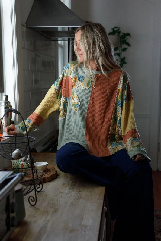 Happily Ever Flower Patch Top - Sage Artistic Women's Hand - painted