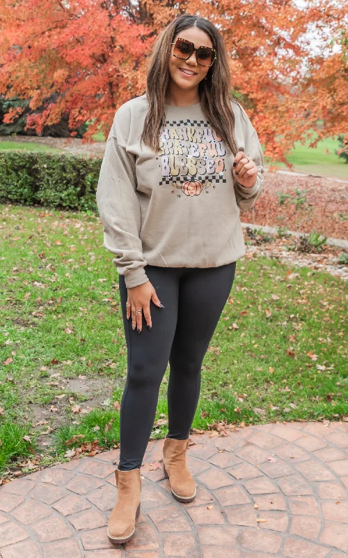 Thankful Grateful Blessed Crewneck Sweatshirt* - Final Sale Streetwear Style for Streetwear Style for Thankful Grateful Blessed Crewneck Sweatshirt* - Final Sale Streetwear Style for Streetwear Style for