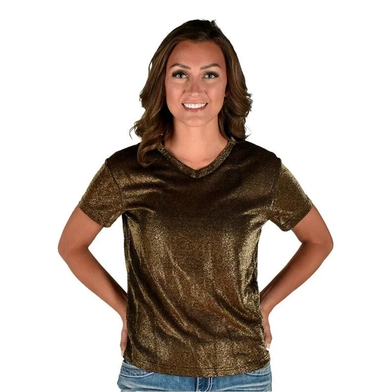 Cowgirl Tuff Western Shirt Womens S/S Tee V Neck Copper 100650 Cool Women's Distressed Cowgirl Tuff Western Shirt Womens S/S Tee V Neck Copper 100650 Cool Women's Distressed
