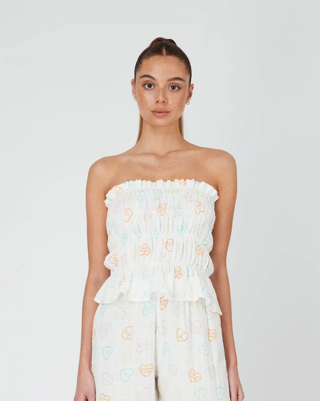 Summi Summi - GAUZE BODICE - MULTI DUMB LOVE PRINT Laid - back Women's Style