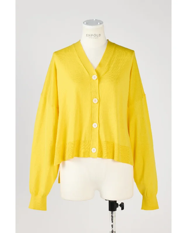 シルクコットン ボックスVカーデ Sharp Women's Italian Sharp Women's Italian