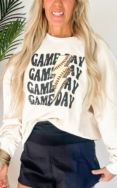Gameday Lightning Bolt Comfort Colors Lightweight Crewneck Sweatshirt* Bohemian Women's Free Bohemian Women's Free Gameday Lightning Bolt Comfort Colors Lightweight Crewneck Sweatshirt* Bohemian Women's Free Bohemian Women's Free