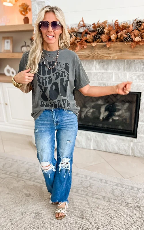 Have the Day You Deserve Graphic T-Shirt - Groovy Print - Final Sale Dynamic Women's Moto Dynamic Women's Moto Have the Day You Deserve Graphic T-Shirt - Groovy Print - Final Sale Dynamic Women's Moto Dynamic Women's Moto
