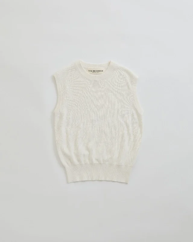 HIGH TWISTED COTTON KNIT VEST Refined Women's 
