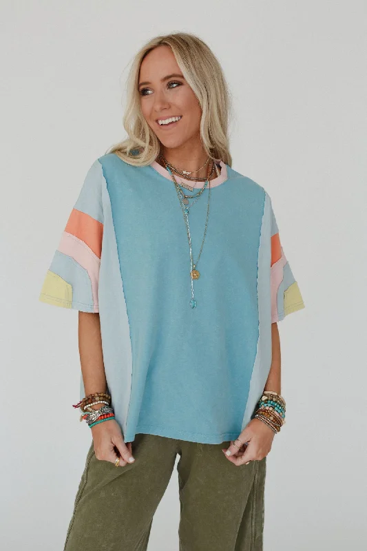 Way Back Color Block Top - Blue Refined Women's  Refined Women's 