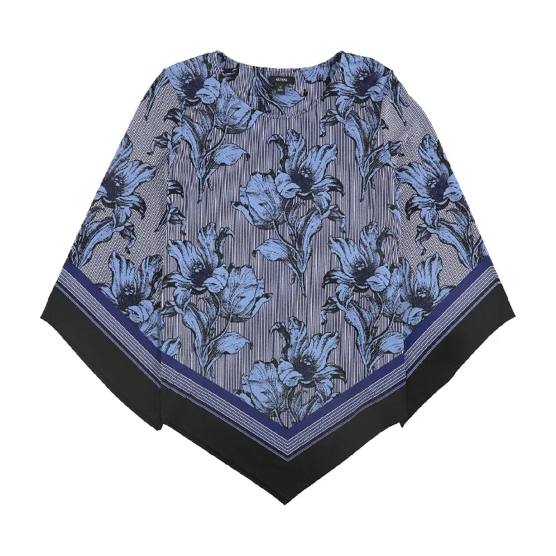 Alfani Womens Asymmetrical Hem Pullover Blouse, Blue, Small Traditional Women's  Traditional Women's 