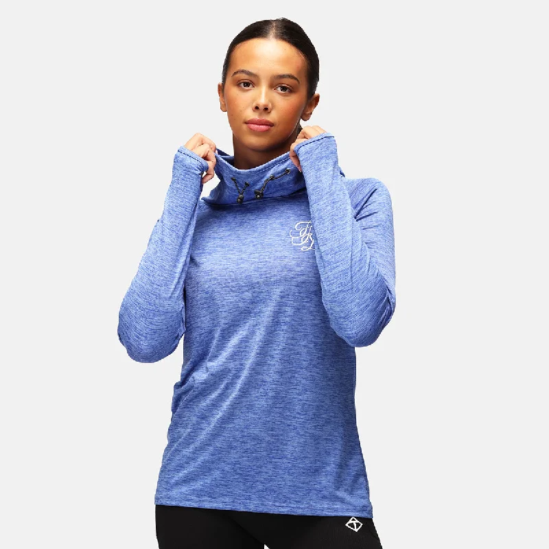 TKB Sky Blue Cowl Neck Hoodie Stylish Women's Tropical  Stylish Women's Tropical 