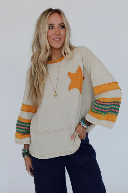 Starbeam Pullover Top - Khaki Modern Women's 