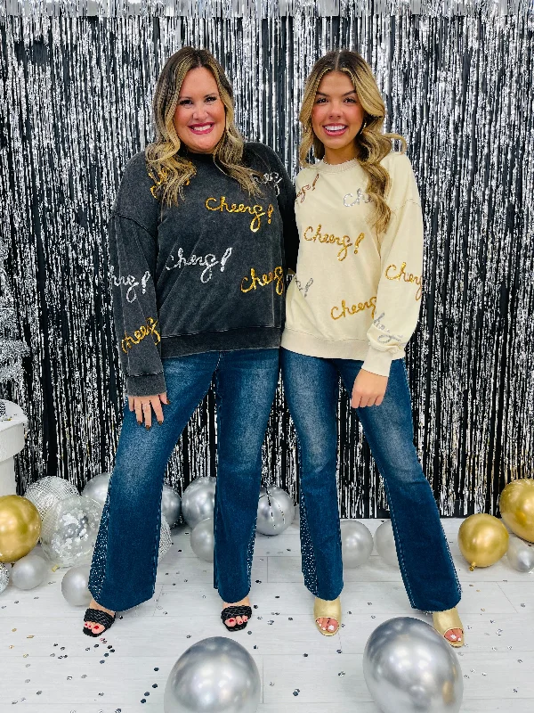 REG/CURVY Sparkling Cheers Sweatshirt- Multiple Colors! French