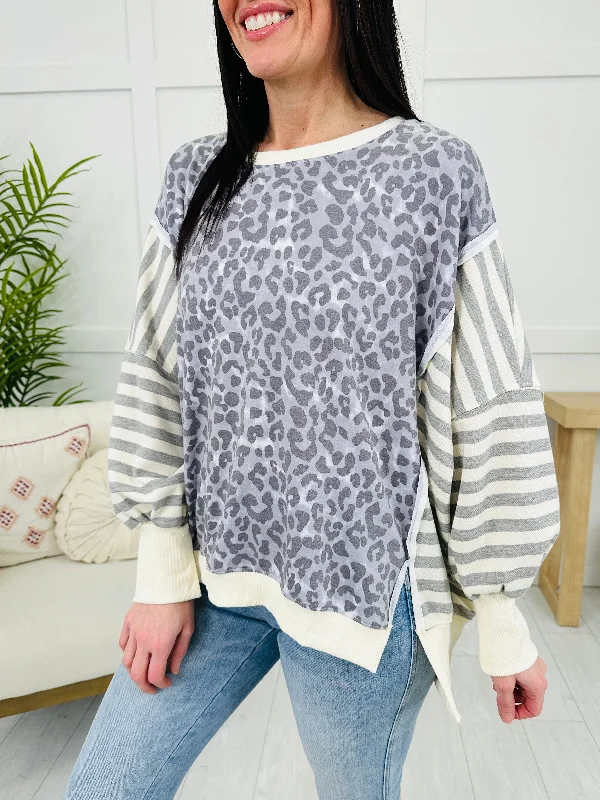 Prowl In Comfort Sweatshirt In H Grey Classic Women's Pin - striped
