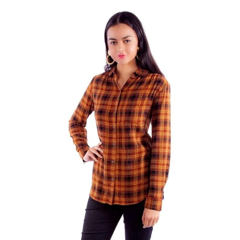 Scully Western Shirt Womens L/S Seersucker Plaid Autumn F0_HC919 Cozy Women's Winter Cozy Women's Winter