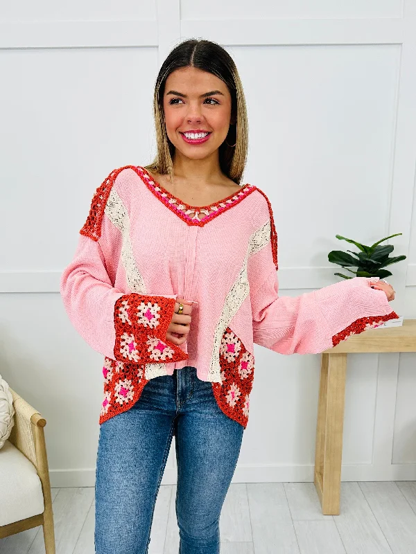 Crochet Bloom Sweater Disco