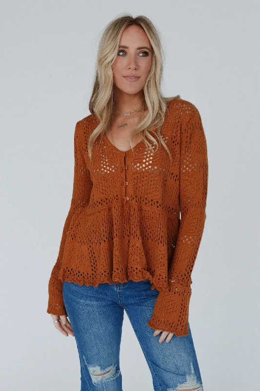 Toluca Lake Peplum Top - Camel Refined Women's Classic 